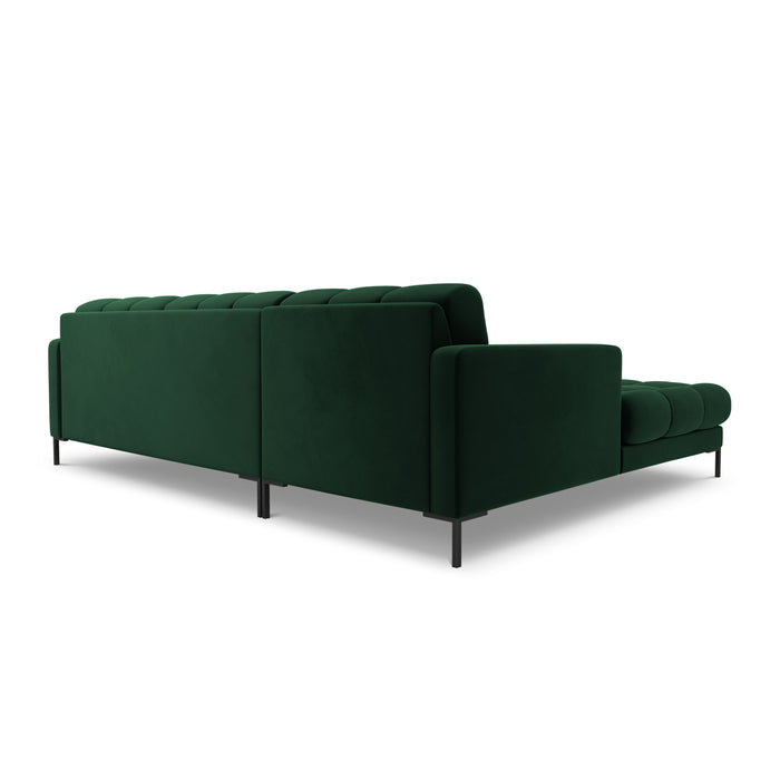 Cosmopolitan Design Bali Hoekbank met Chaise Longue Links - Flessengroen / Zwart