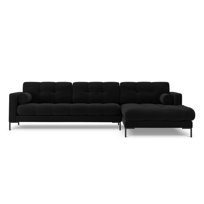 Cosmopolitan Design Bali Hoekbank met Chaise Longue Rechts - Zwart / Zwart