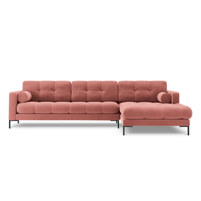 Cosmopolitan Design Bali Hoekbank met Chaise Longue Rechts - Roze / Zwart
