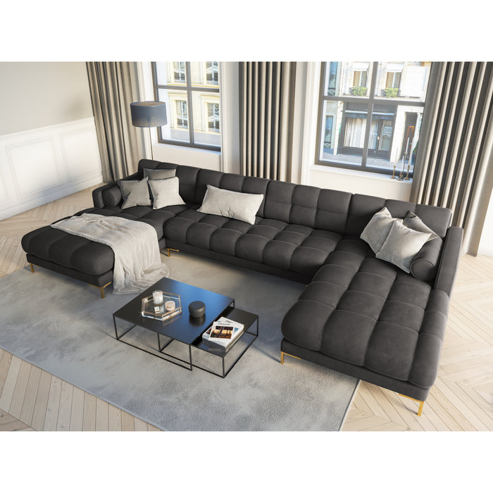 Cosmopolitan Design Bali U-bank - Donkergrijs / Goud