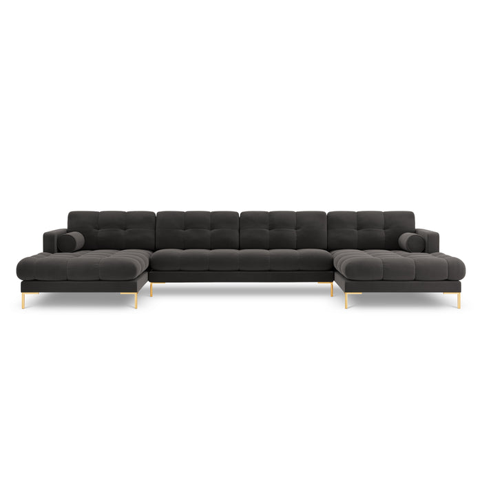 Cosmopolitan Design Bali U-bank - Donkergrijs / Goud