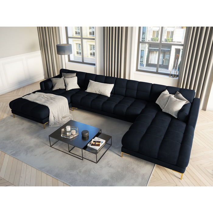 Cosmopolitan Design Bali U-bank - Donkerblauw / Goud