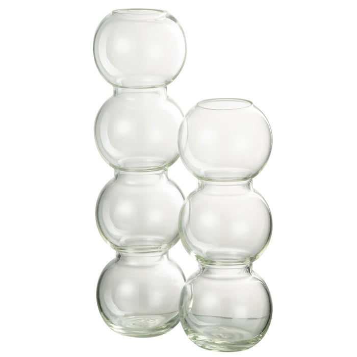 J-Line vaas Bollen - glas - transparant - large