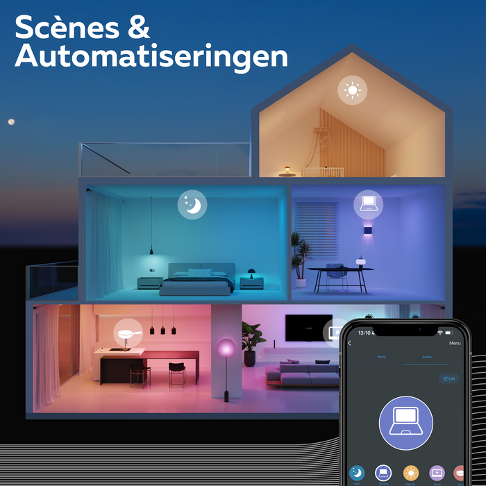 Calex Slimme LED Lamp - 4 stuks - E14 - RGB en Warm Wit - 4.9W