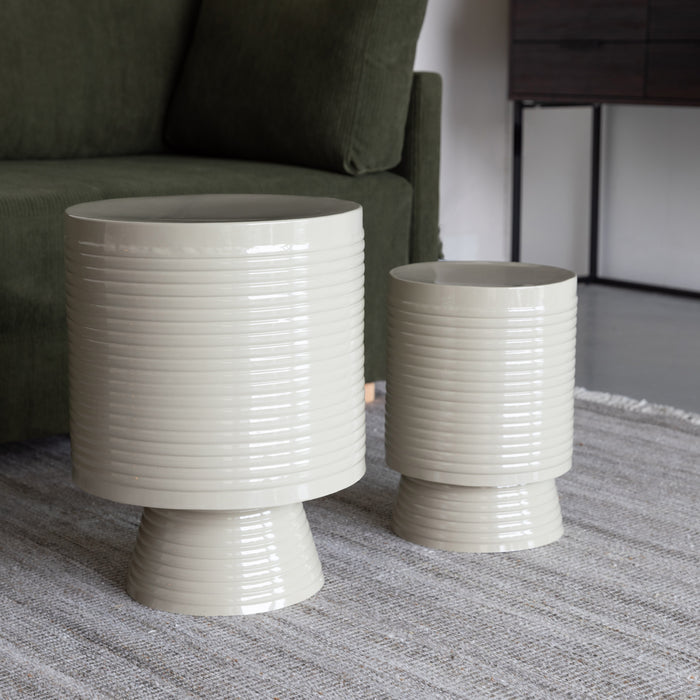 by fonQ Spool Bijzettafel H 46 x Ø 35 cm - Ivoor