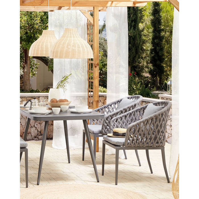 Beliani - LIPARI - Tuinstoel set van 2 - Grijs - Aluminium