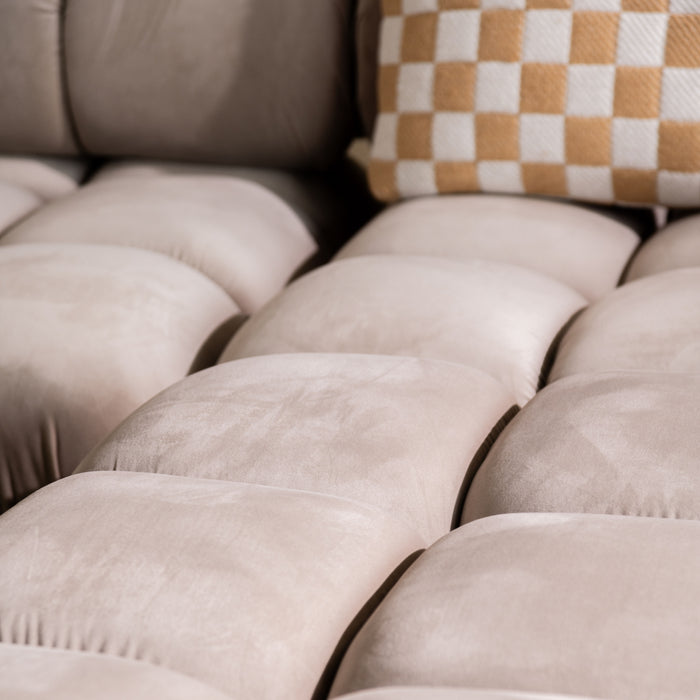 Milo Casa Tropea Modulaire Modulaire 3-zitsbank met Hocker - Lichtbeige