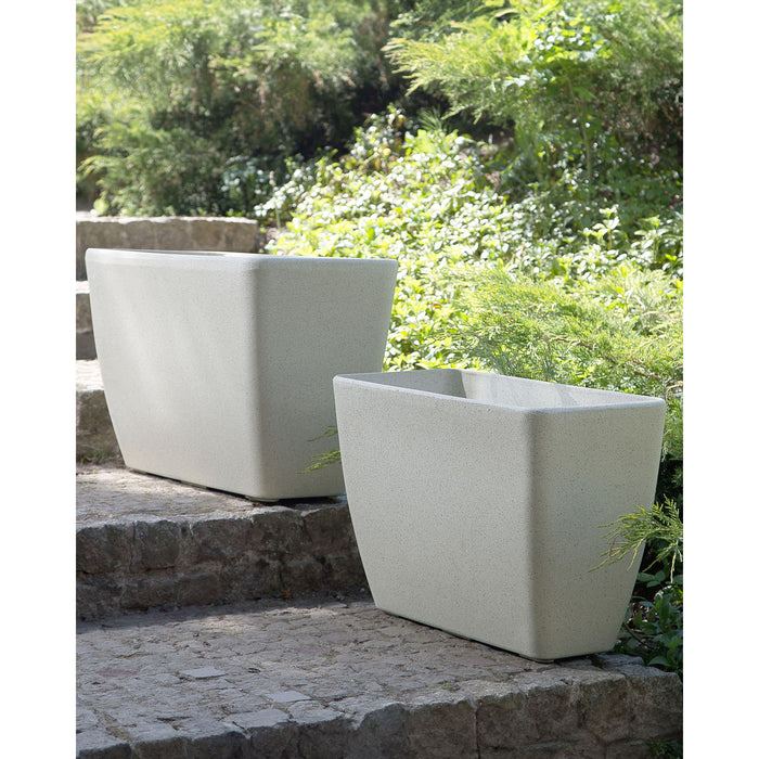 Beliani - BARIS - Bloempot set van 2 - Lichtbeige - Stenenmix