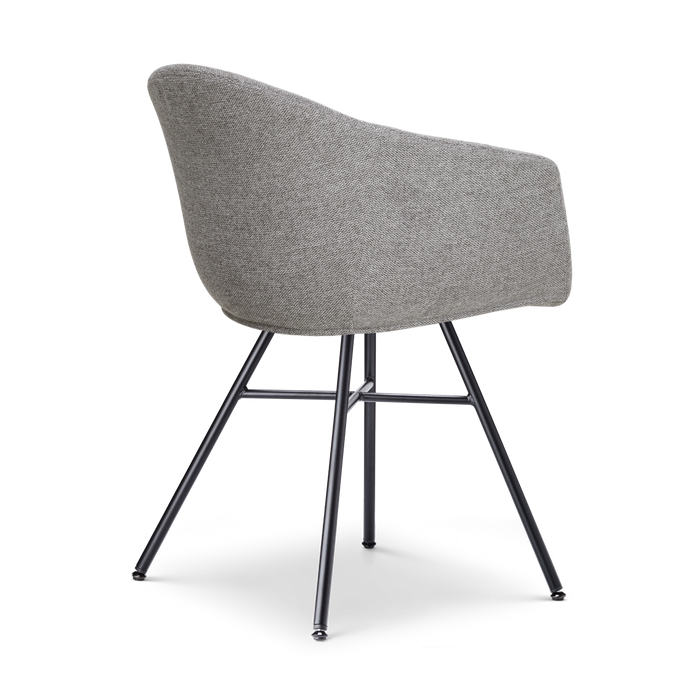 Nolon Noa-Otis Eetkamerstoelen Set van 2 - Donkergrijs - Zwarte Poten