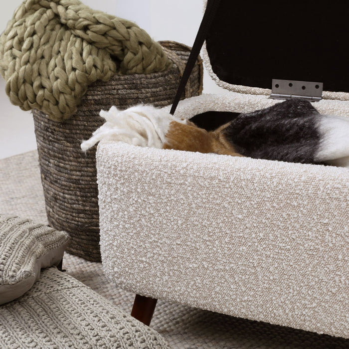 Nolon Julia Bankje Bouclé Beige - met Opbergruimte