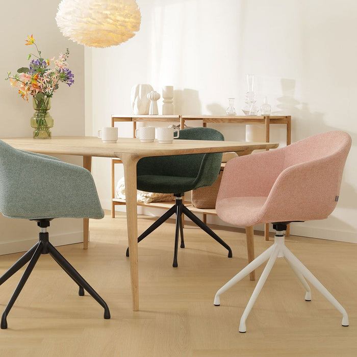 Nolon Nola-Otis Eetkamerstoel Donkergroen - Draaibaar Zwart Onderstel