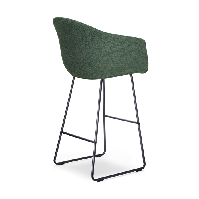 Nolon Nino-Otis Barkruk Donkergroen - met Armleuning - Zwart - 75 cm