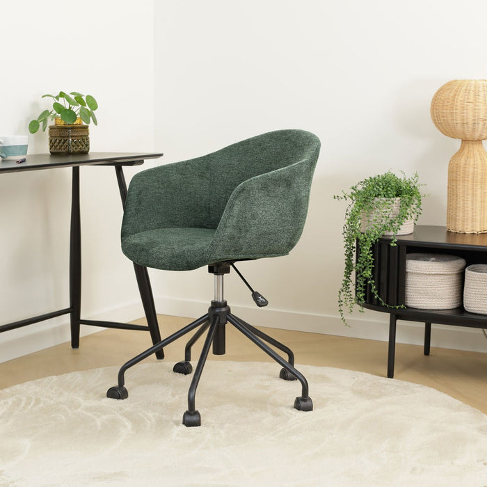Nolon Nout-Otis Bureaustoel Donkergroen - Armleuningen - Zwart