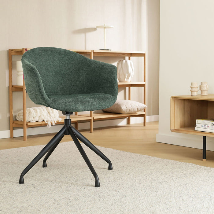 Nolon Nola-Otis Draaibare Eetkamerstoelen Set - Donkergroen - Zwart