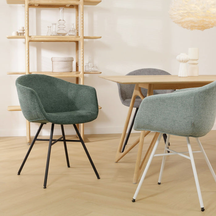 Nolon Noa-Otis Eetkamerstoel Donkergroen - met Armleuning - Zwart