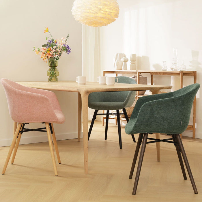 Nolon Nena-Otis Eetkamerstoel Donkergroen - met Armleuning - Walnoot