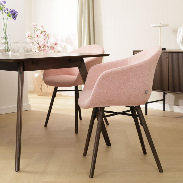 Nolon Nena-Otis Eetkamerstoel Zacht Roze - met Armleuning - Walnoot