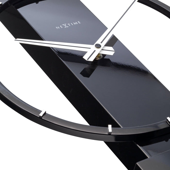 NeXtime - NeXtime - Tafel|Wandklok - 34x27cm - Hout|Staal - Zwart -