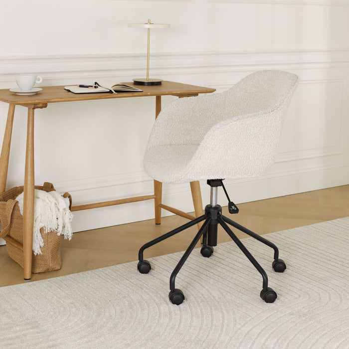 Nolon Nout-Mare Bureaustoel Bouclé Beige - Armleuning - Zwart