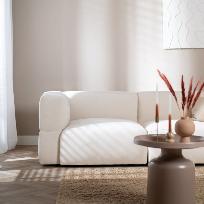 Livin24 Scandinavische hoekbank Karla off white rechts 3-zits