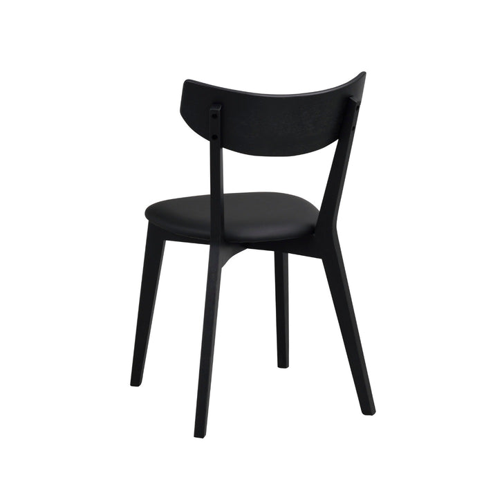 Rowico Home Ami Eikenhouten Eetkamerstoel Zwart - Zwart Zitkussen