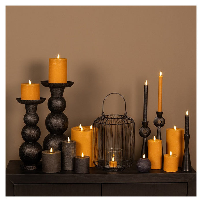 Countryfield LED kaars|stompkaars - zwart - D7,5 x H15 cm - timer