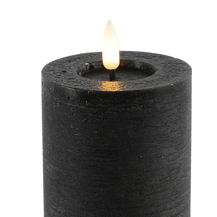Countryfield LED kaars|stompkaars - zwart - D7,5 x H15 cm - timer