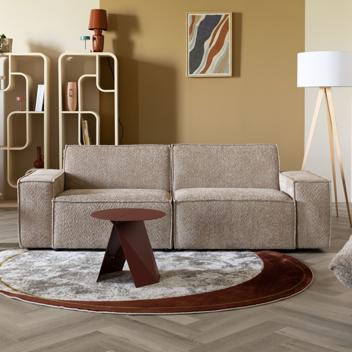 Zuiver x fonQ James 3-zitsbank - Teddystof - Beige