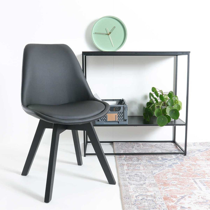 Essence Madera eetkamerstoel zwart - Zwart onderstel - Set van 4