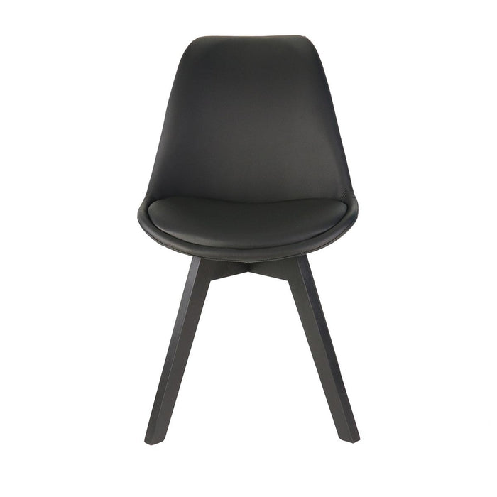 Essence Madera eetkamerstoel zwart - Zwart onderstel - Set van 4