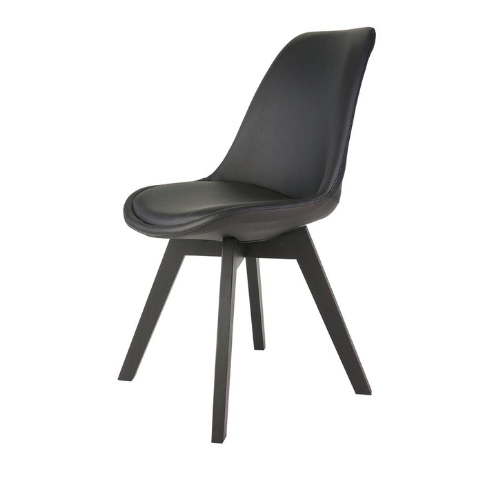 Essence Madera eetkamerstoel zwart - Zwart onderstel - Set van 4