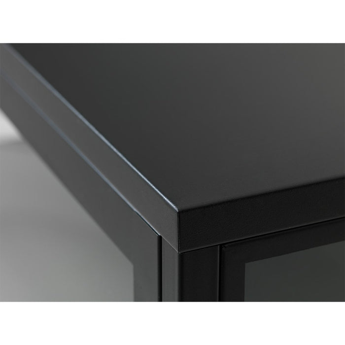 Olivine Carrie TV meubel Zwart - Metaal - Glas - B 132 cm