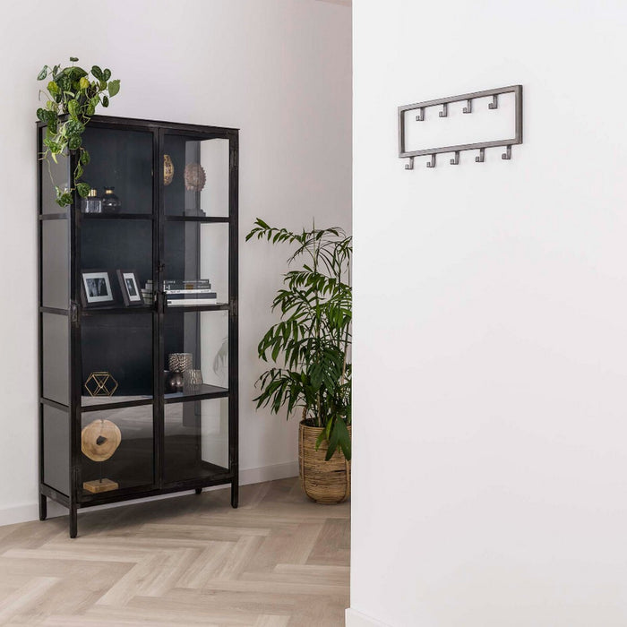 Fraaai - Kapstok industrieel 9 haken - 50 cm zwart