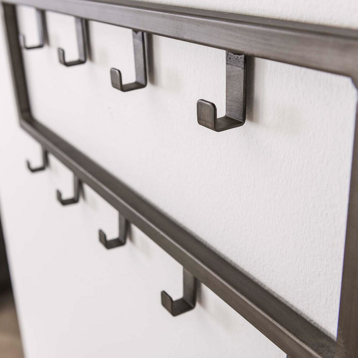 Fraaai - Kapstok industrieel 9 haken - 50 cm zwart