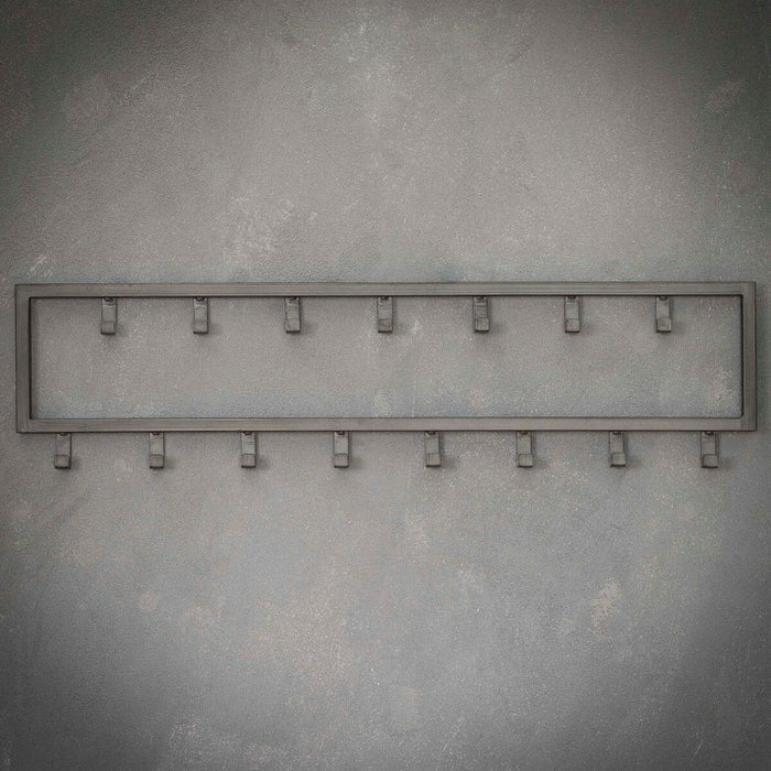 Fraaai - Kapstok industrieel 15 haken - 80 cm zwart
