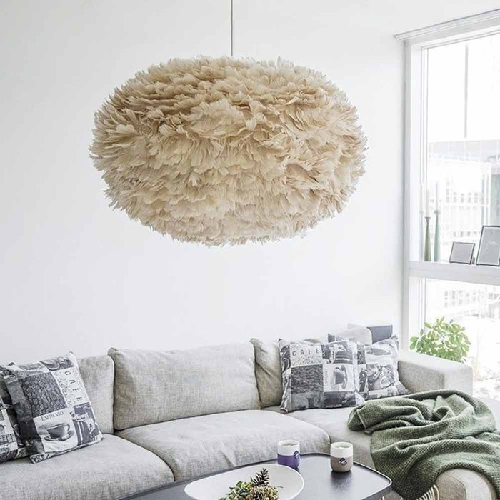 Umage Eos Large hanglamp light brown - met koordset wit - Ø 65 cm