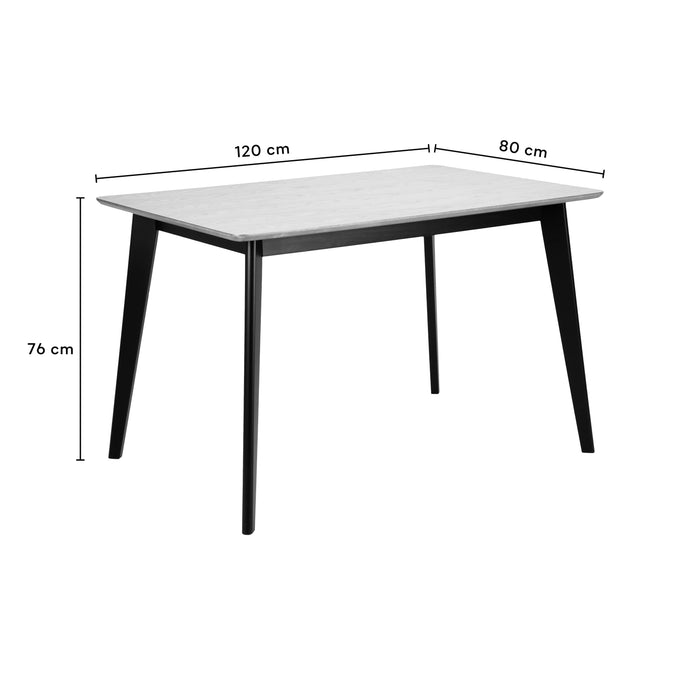 by fonQ basic Crow Eettafel - 120 x 80 cm - Eiken / Zwart