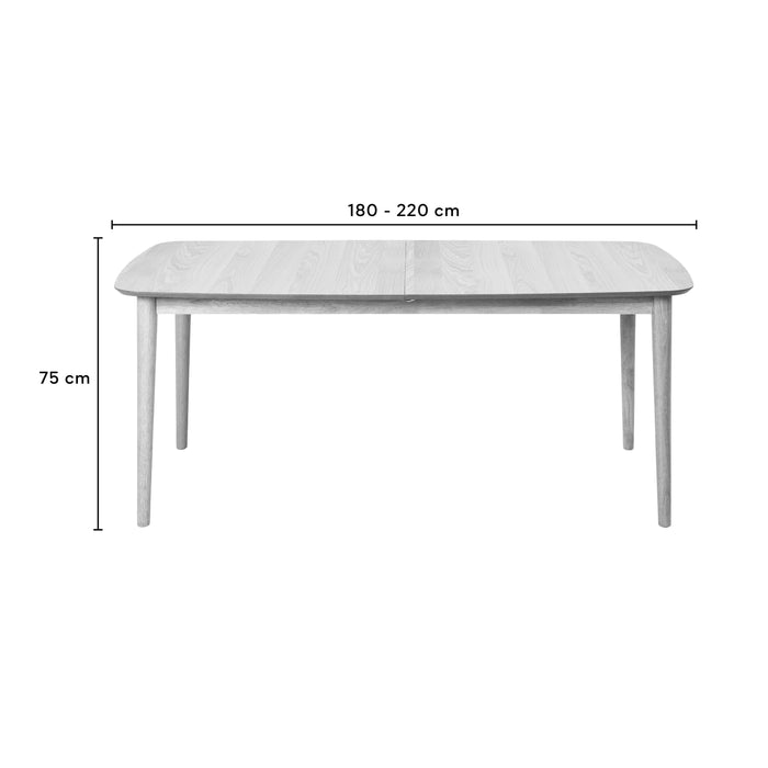 by fonQ Evolve Eettafel Uitschuifbaar - 180/220 x 90 cm - Eiken