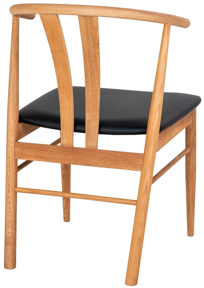 House Nordic Artenara Eetkamerstoel Eiken | Zwart PU-Leer set van 2