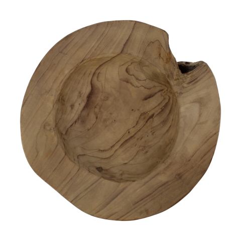 Fruitschaal medium - ø28-35x10 - Naturel - Teak