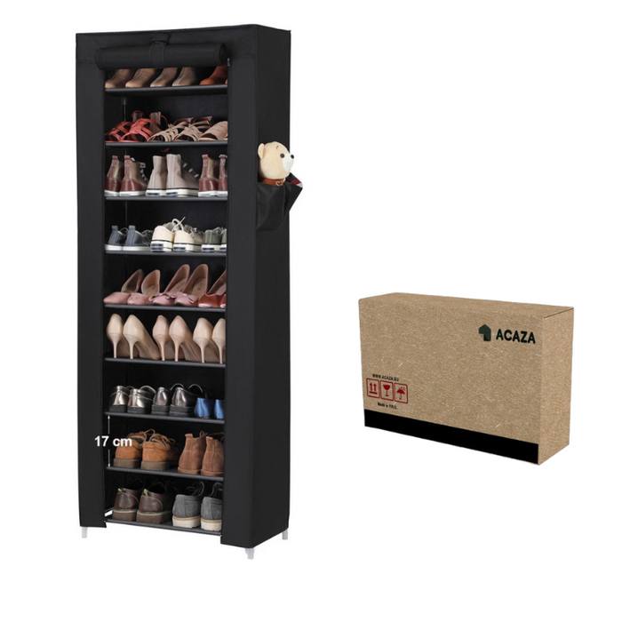 Schoenenrek - 27 paar schoenen - 58x160x28 cm - zwart