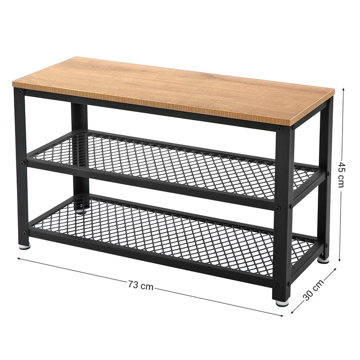 Schoenenrek - robuust - 73x45x30 cm - honing bruin