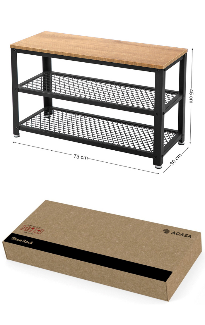 Schoenenrek - robuust - 73x45x30 cm - honing bruin
