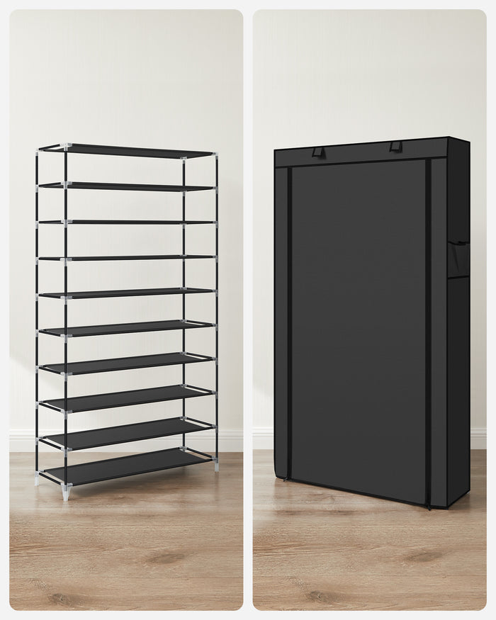 Schoenenrek - 40 paar schoenen - 88x160x28 cm - zwart