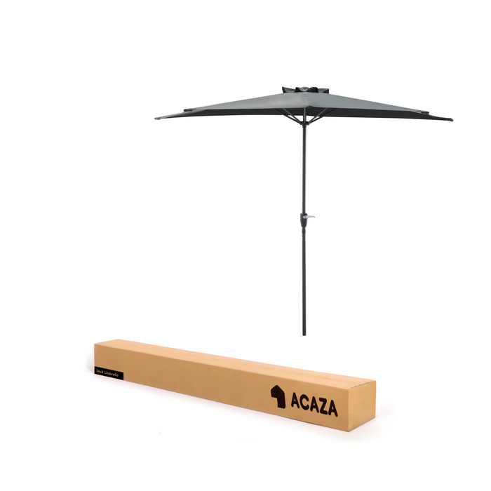 Halfronde parasol voor balkon of terras, 3 meter diameter, Grijs