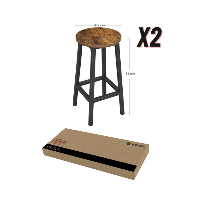 ACAZA Barkruk Vintage bruin - 2 st.