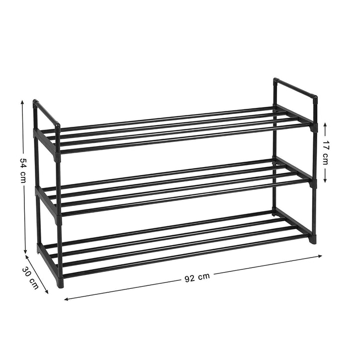 Schoenenrek - stapelbaar - 92x54x30 cm - zwart