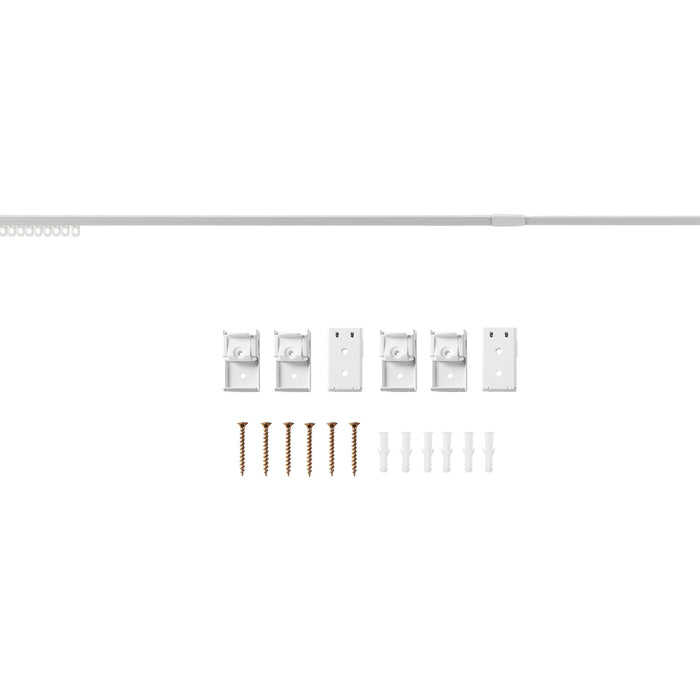 Gordijnrail - uitschuifbaar - van 145 tot 270 cm - aluminium - gebroken wit