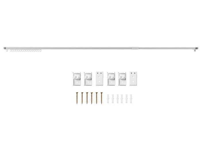 Gordijnrail - uitschuifbaar - van 145 tot 270 cm - aluminium - gebroken wit