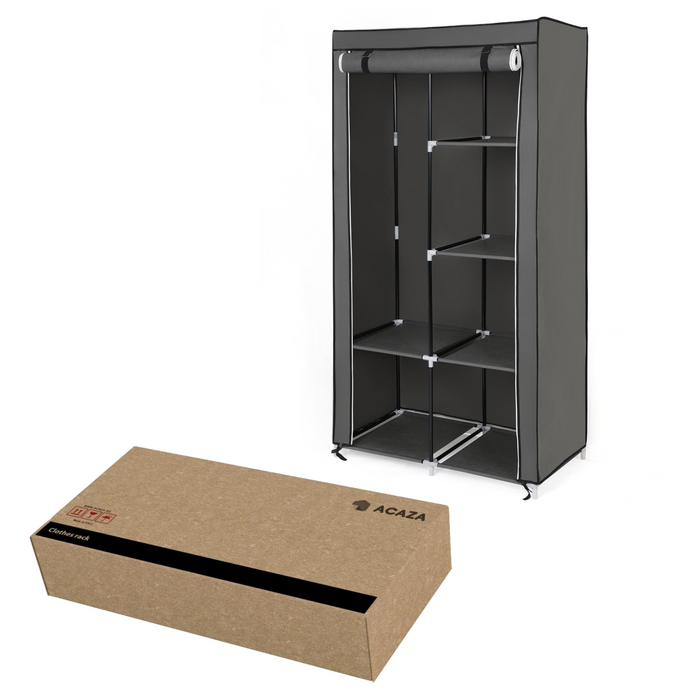 Garderobe Kast met 2 Ophangrails – Kledingkast - Grijs